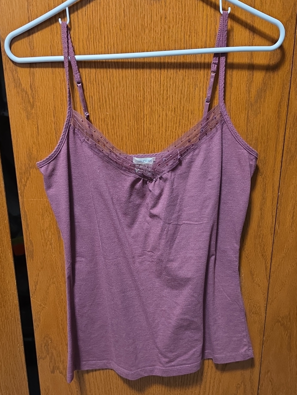 Maurices Lace-Trim Spaghetti Strap Camisole - Mauve Pink